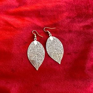 Metal leaf earrings